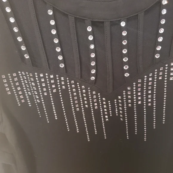 RHINESTONE BLACK TOP - Picture 3 of 4